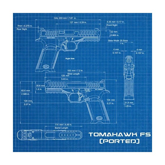 BUL AXE Tomahawk ported FS silver